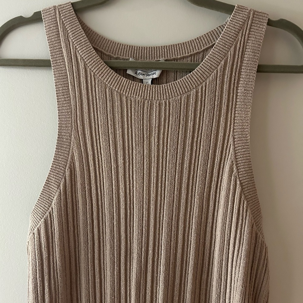 & Other Stories Beige Ribbed Midi Dress - Picture 5 of 9